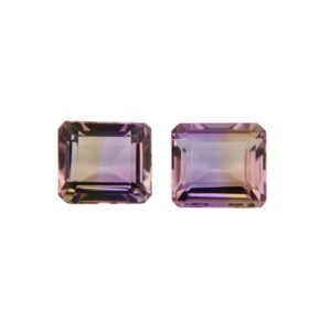 Ametrine - Emerald Cut (Pair) - 11.8 x 10.5 mm - 15.67 ct