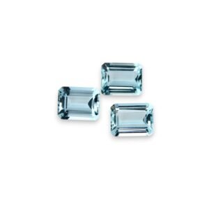 Aquamarine - Emerald Cut - 9 x 7 mm (Dark Blue)