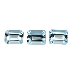 Aquamarine - Emerald Cut - 9 x 7 mm (Mid Blue)