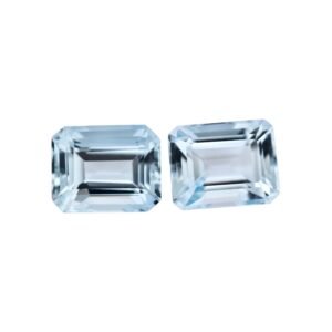 Aquamarine - Emerald Cut (Pair) - 10 x 8 mm - 6.88 ct