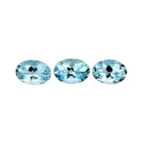 Aquamarine - Oval - 8 x 6 mm (Dark Blue)