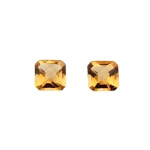 Citrine - Emerald Cut - 7 mm - Checker Board