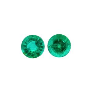 Emerald - Round (Pair) - 6 mm - 1.54 ct