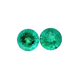 Emerald - Round (Pair) - 6.7 mm - 2.20 ct