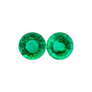 Emerald - Round (Pair) - 8.76 mm - 5.39 ct