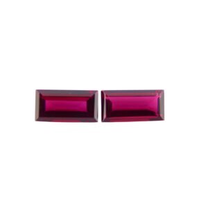Rhodolite - Baguette (Pair) - 12 x 6 mm - 6.44 ct