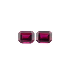 Rhodolite - Emerald Cut (Pair) - 9 x 7 mm - 5.48 ct