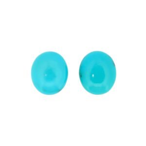 Turquoise (CAB) - Oval (Pair) - 12 x 10 mm - 6.91 ct