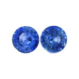Blue Sapphire - Round (Pair) - 6 mm - 1.77 ct