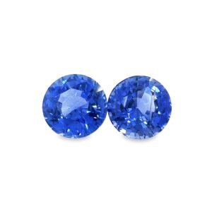 Blue Sapphire - Round (Pair) - 6 mm - 2.18 ct