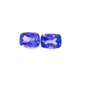 Tanzanite - Cushion (Pair) - 10.1 x 7.6 mm - 6.10 ct
