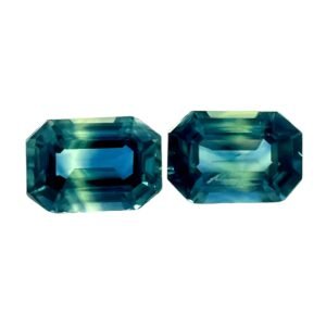 Parti Sapphire - Emerald Cut (Pair) - 7 x 5 mm - 2.17 ct