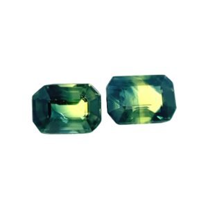 Parti Sapphire - Emerald Cut (Pair) - 7 x 5 mm - 2.45 ct