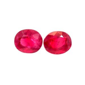 Ruby - Oval (Pair) - 5.8 x 4.9 mm - 1.86 ct